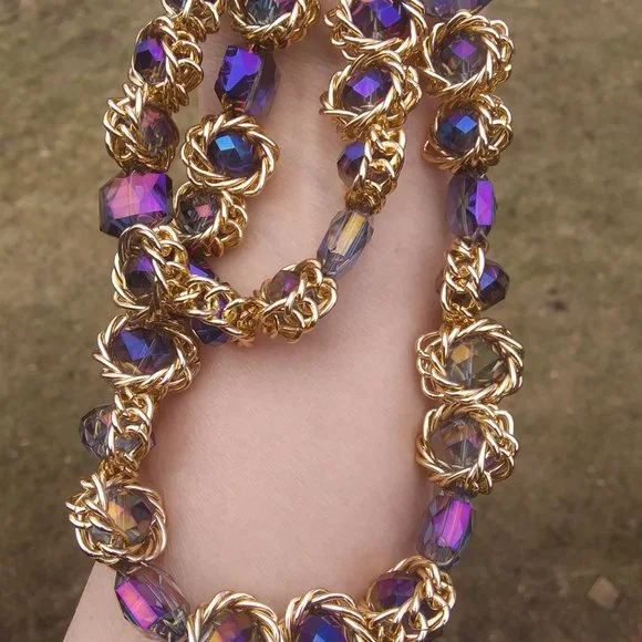 New Eye Candy Los Angeles two strands statement necklace 14 Kt gold plated - Picture 8 of 16